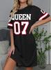 Elegante Dames Korte Mouw Mode 3D Print Midi Jurk Grote Maten Strandkleding
