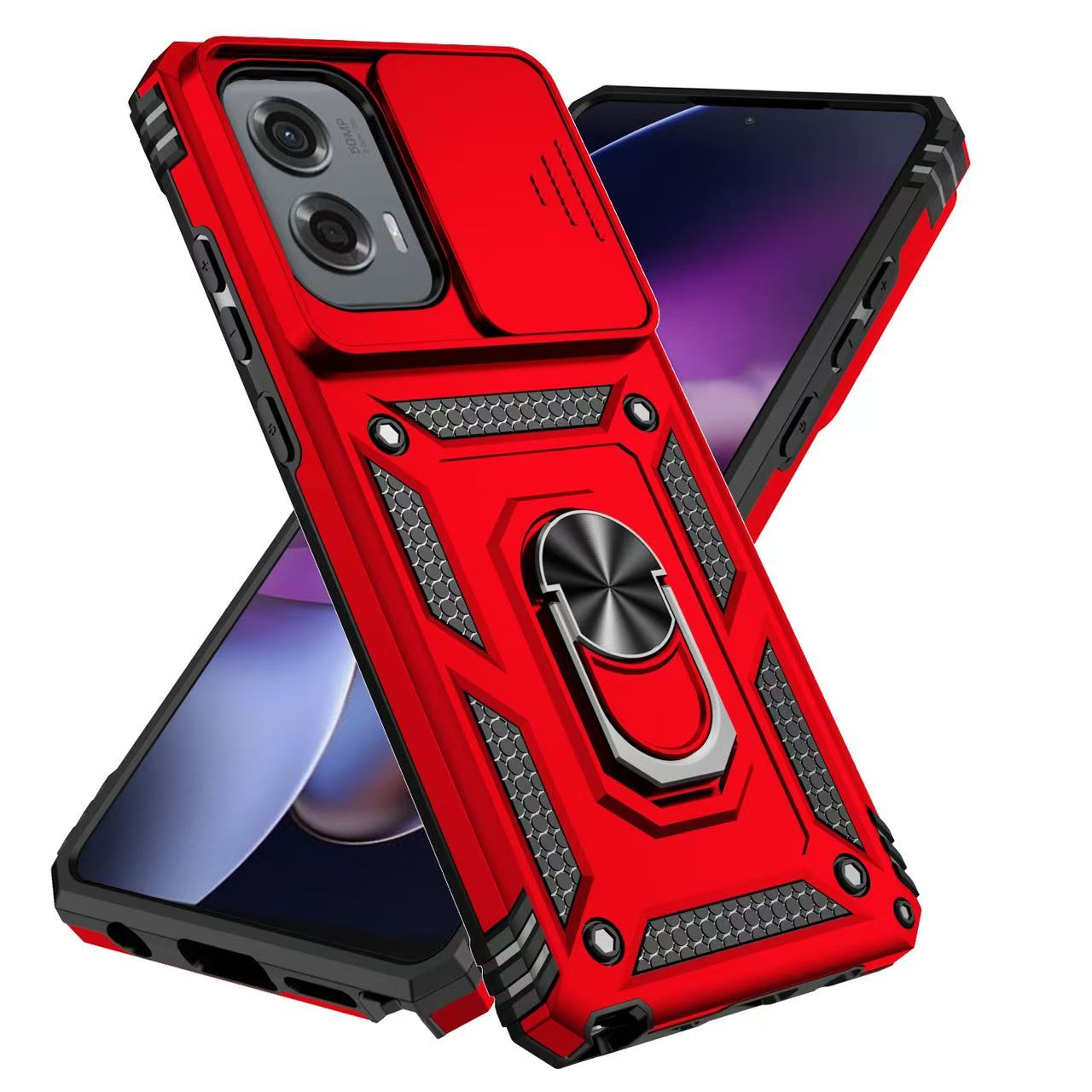 

Горячий Противоударный Чехол Hot Armor для Motorola Moto G PLAY G STYLUS G POWER 5G 2025 2024 2023 edge 2024 Чехол с Кольцом-Держателем и Сдвижной Защитой Moto G Play 4G 2024 красный