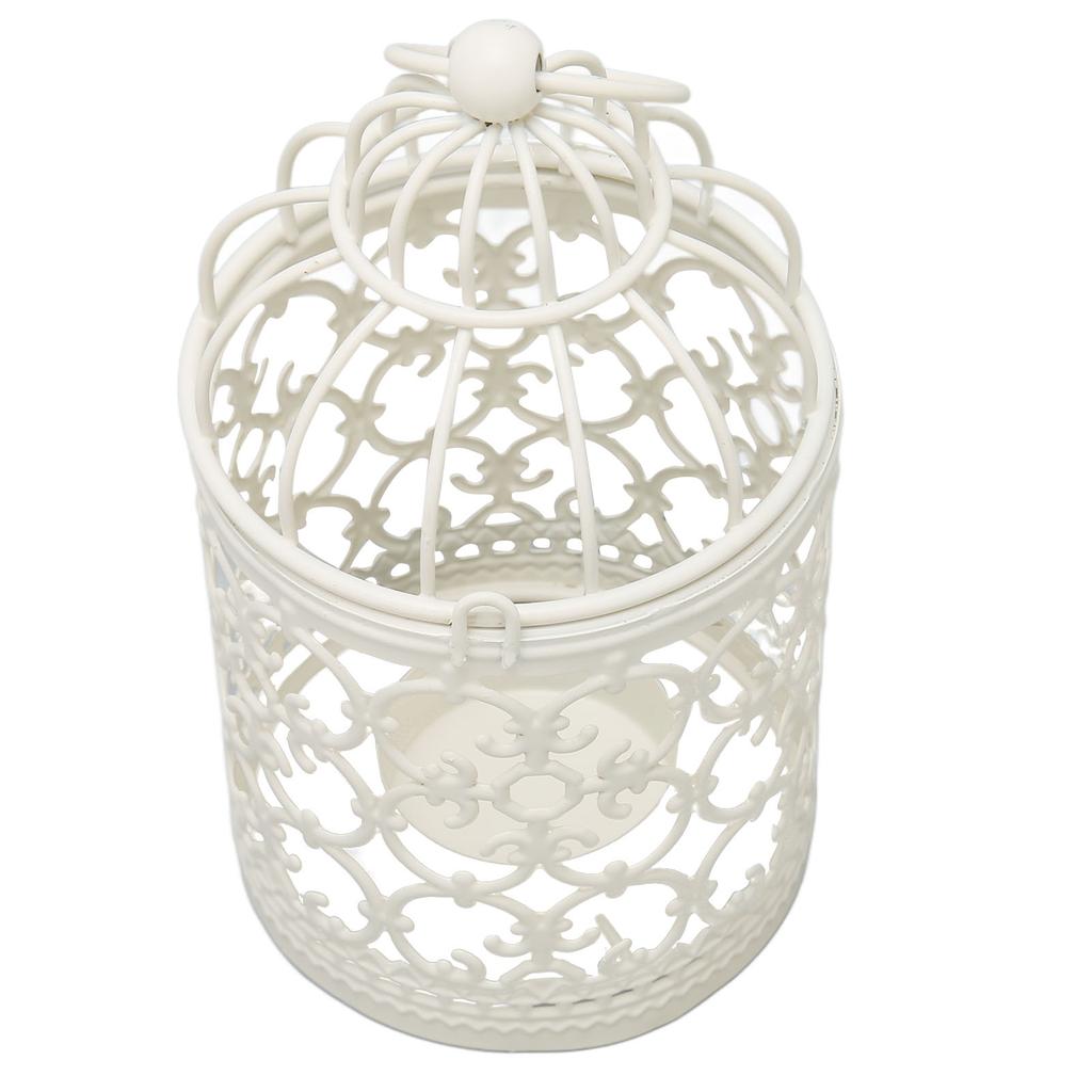 Tealight Lantern Hollow Pattern Decorative Metal Birdcage Candle Holder for Dining Table Wedding