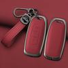 Interior Mouldings 3 Buttons Zinc Alloy Leather Car Key Case Cover Shell For Ford Territory 2019 - 2024 Protection Keychain Auto