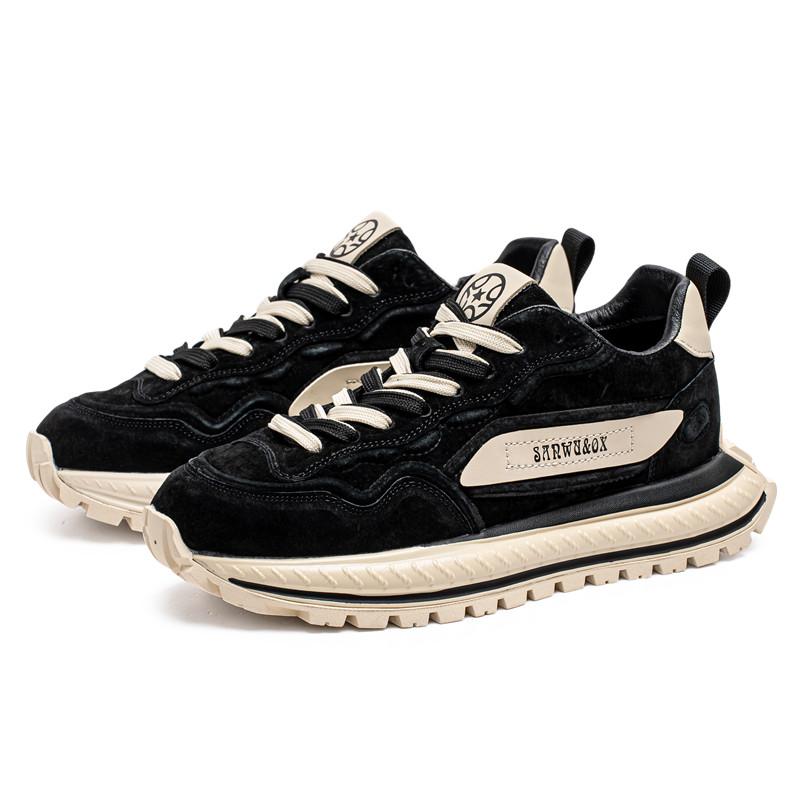 

Мужские кроссовки Обувь для мужчин Спортивная обувь на платформе Спортивные и досуговые повседневные кроссовки Нескользящие модные износостойкие мокасины 42 чёрный