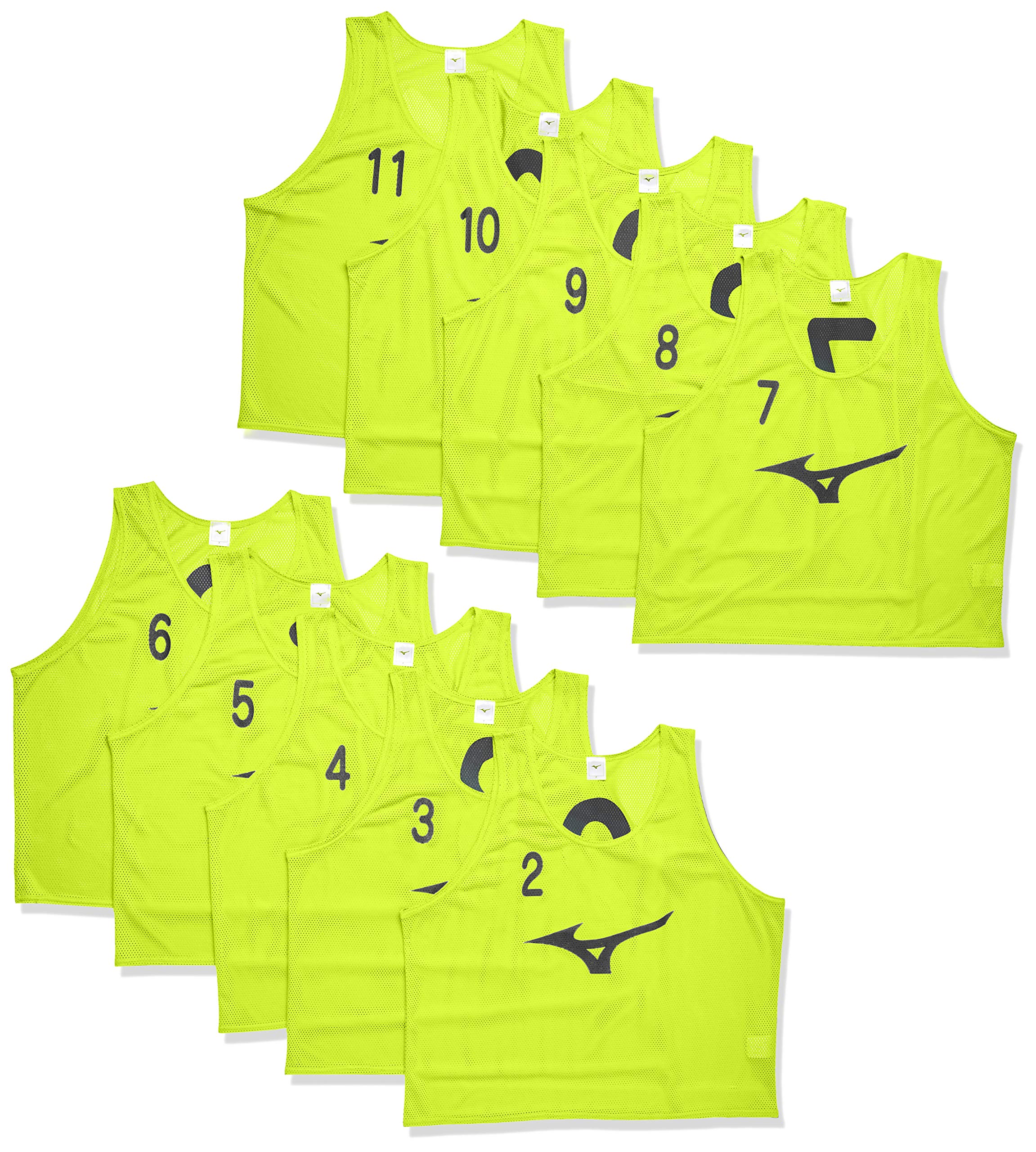 

Mizuno Training Bibs of with Safety Free Size (Set 10) Numbering, Sleeveless, Standard, 32MH9011, Yellow,