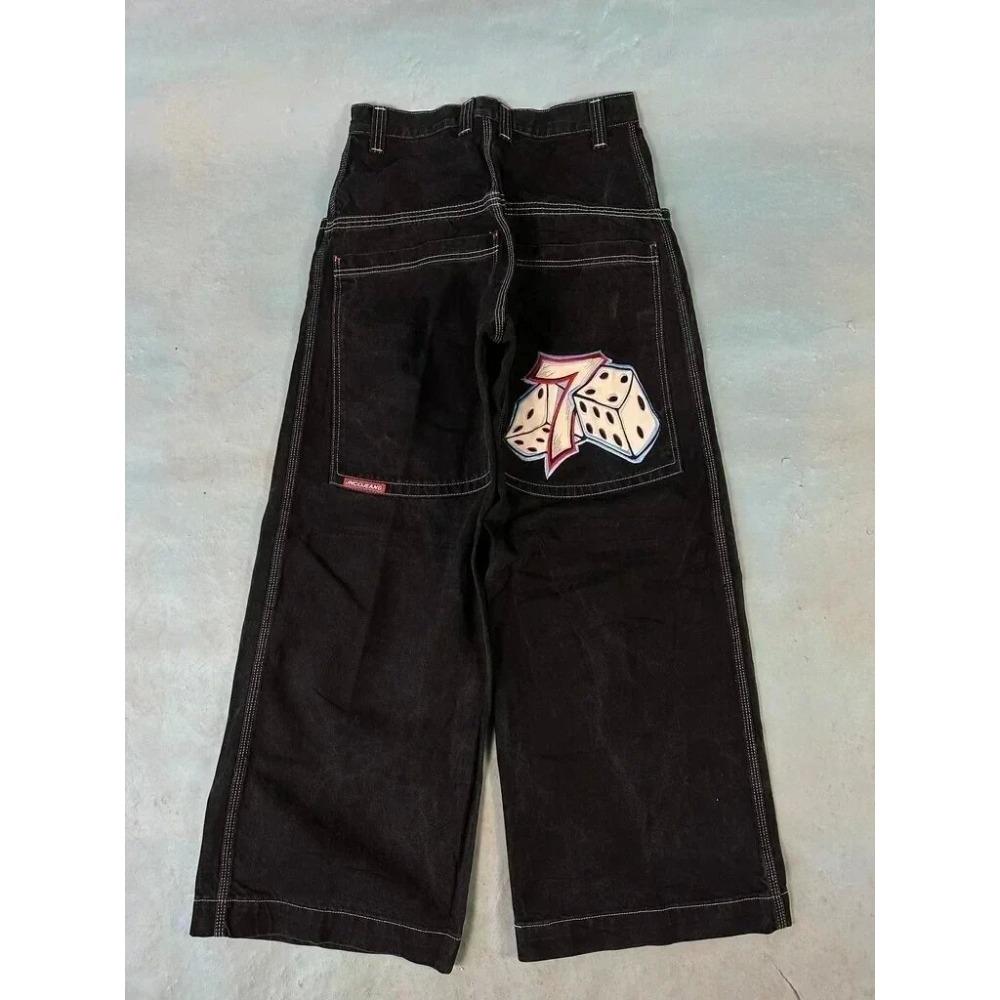 Embroidered Baggy Jeans Y2K Clothes Men Women Harajuku Hip Hop Embroidered Vintage Blue Baggy Jeans Low Rise Wide Leg Pants