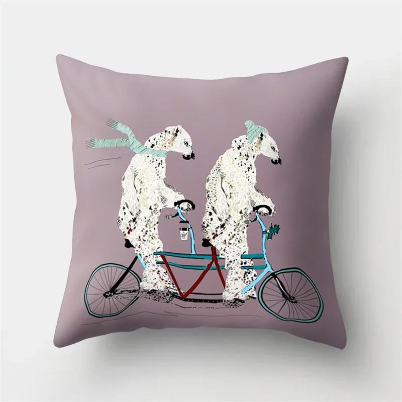 Cute Animal Dog Deer Bear Cushion Cover Home Living Room Sofa Bedroom Decoration Throw Pillow