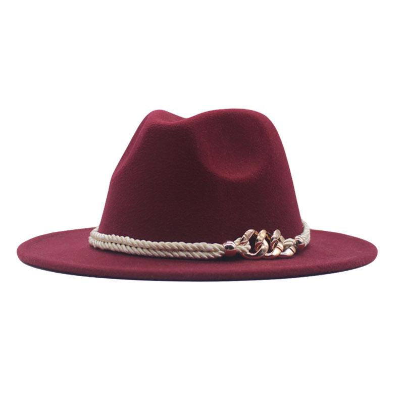 New European and American women's soft tweed big-brimmed felt hat British retro accessories jazz hat men's woolen top hat sun hat