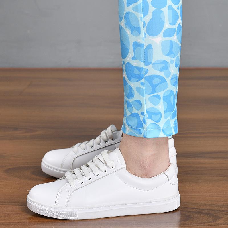 Cuihua 2024 Elastic Waist Slimming Plaid Pencil Pants for Women