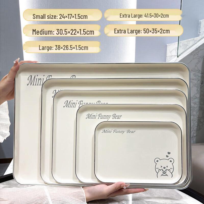Ins Style Rectangular Plastic Serving Tray