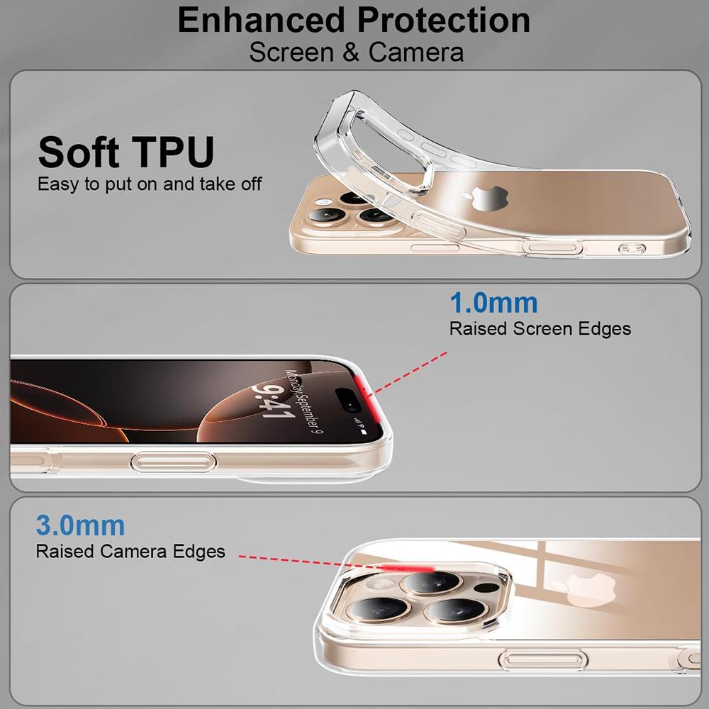 Nárazuvzdorné Silikonové Měkké Ultra Tenké Pouzdro Pro iPhone 16 Pro Max Plus Průhledný Zadní Kryt Pro iPhone 16Pro 16 ProMax 16+ Skořepina