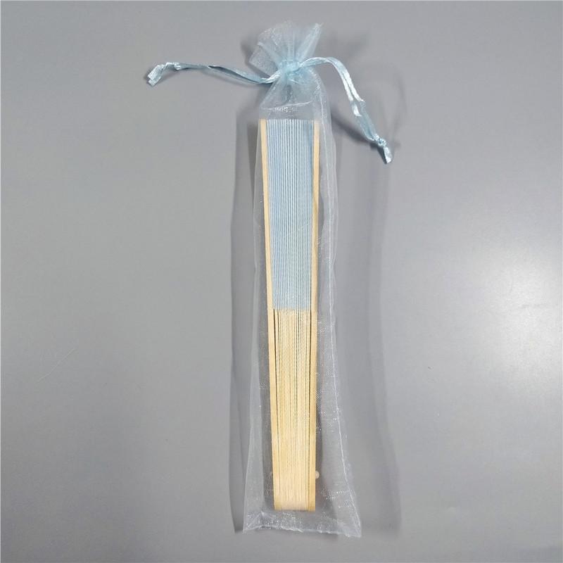 White Handheld Fans Cloth Fans Bamboo Folding Fans for Wedding Decoration, Church Wedding Gifts, Party Favors, DIY Decoration