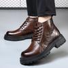 Fashion 2025 Men Platform Elastic Boots for Men Round Toe Comfortable Fashion Wear-Resistant Outdoor Soft Casual Non-slip Boots Autumn