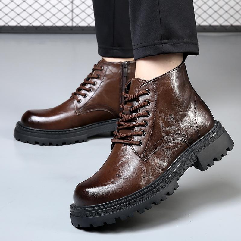 Fashion 2025 Men Platform Elastic Boots for Men Round Toe Comfortable Fashion Wear-Resistant Outdoor Soft Casual Non-slip Boots Autumn