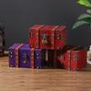 Retro Wooden Desktop Storage Box with Lockable Password - Treasure Chest Photography Prop