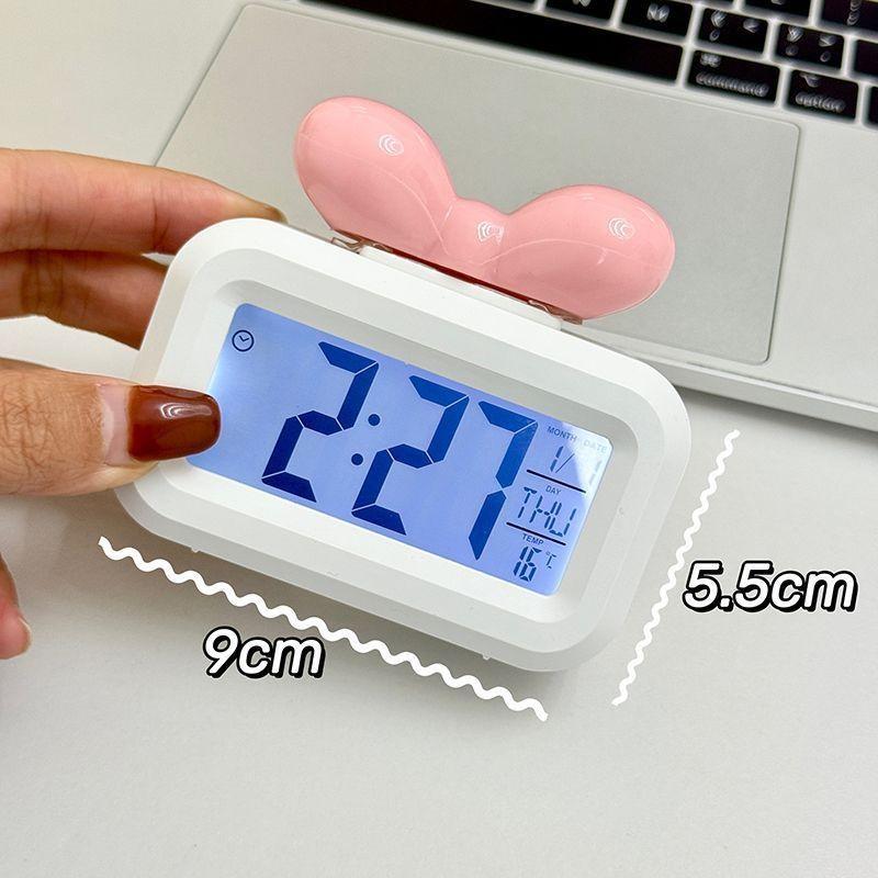 LED Digitaluhr Schleife Temperaturerkennung Wecker Niedliches Geschenk Mit Nachtlicht Mini Schreibtisch