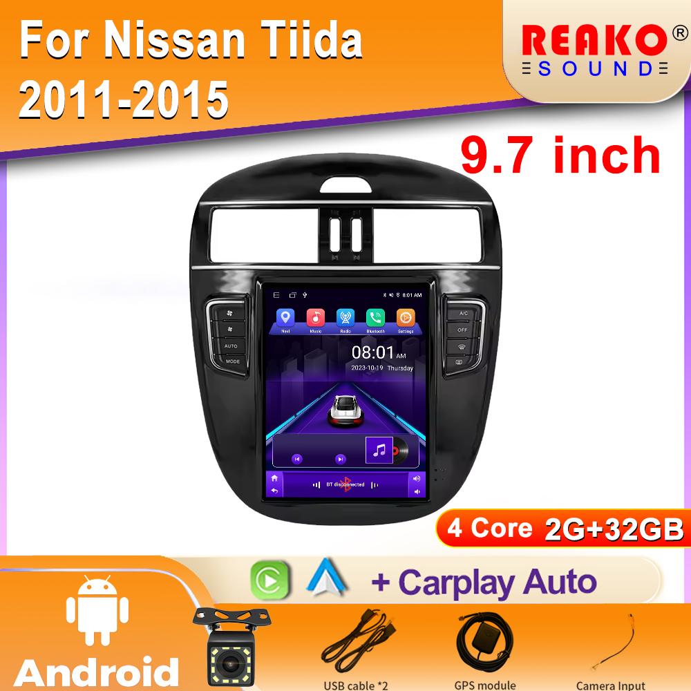 

9,7 дюйма для Nissan Tiida 2011-2015 4G автомобильное радио Android Auto GPS навигация мультимедийный плеер видеовыход 5G WIFI 2din DVD 4 core 2GB+32GB carplay