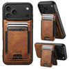 Faux Leather Phone Case Wireless Charging Magnet Card Holder Stand for IPhone 17 Pro Max 16 Plus 15 14 13 1215 14 13 12