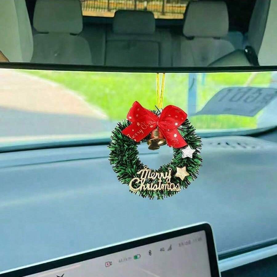 1pc Christmas Wreath With Bells & Bow, Multifunctional Holiday Decor For Christmas, Halloween, Easter, Thanksgiving