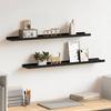 Picture Ledges 2 pcs Black 80 x 9 x 3 cm MDF