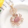Crab-shaped Crab Keychain Sparkling Rhinestones Crystal Crab Key Ring Cute Crab Charm Key Ring  Bag