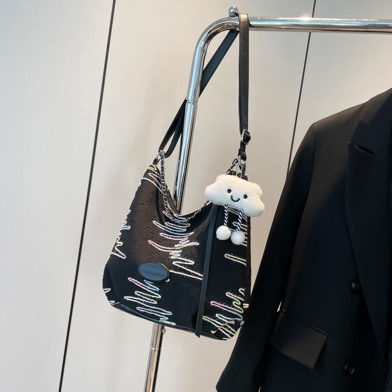 Chic Shoulder Sling Bag In Black White And Pink Perfect For Casual Street Style