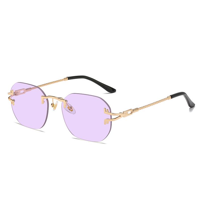 

Солнцезащитные очки без оправы, Персонализированные очки с отделкой цвета океана, Хвалебные разноцветные солнцезащитные очки для женщин regular