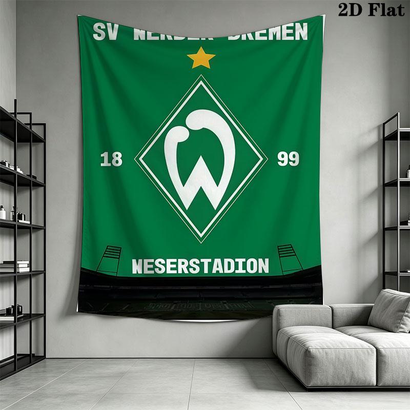 Werder Bremen logo Wall Hanging Printed Fabric Blanket Decorative Tapestries for Bedroom Living Room Home Decor