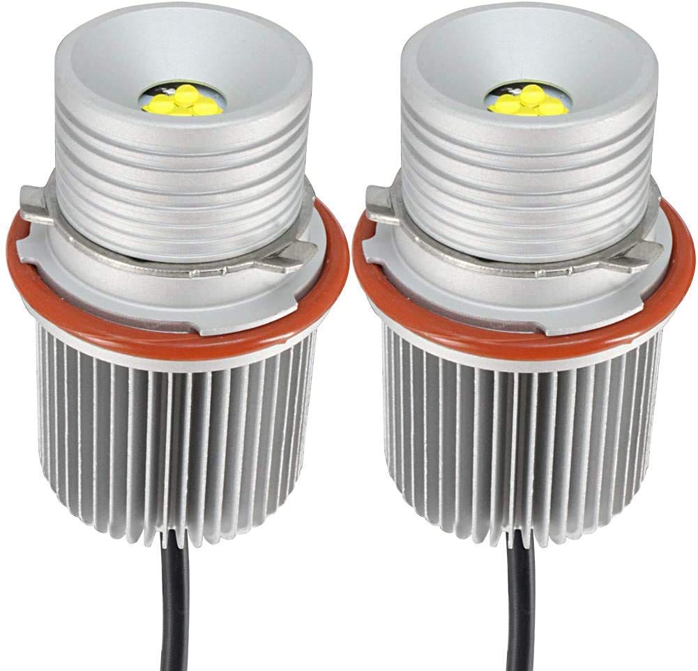 LED Angel Eye Ring Marker CE Compatible with BMW Pack of 2 X-STYLE Bulbs, Certified, 6000K, 40W, Built-in Resistor,