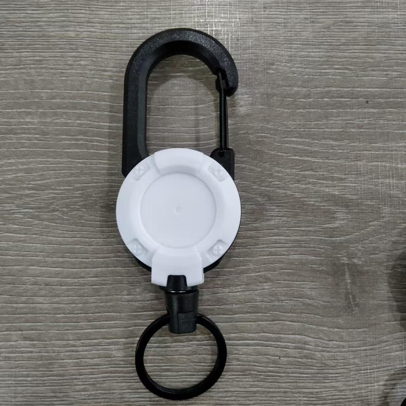 1 Stück einziehbarer robuster Abziehrolle Ausweisrolle Schlüsselanhänger Starkes Stahlseil Seilverschluss Feder Schlüsselring Outdoor Schlüsselanhänger