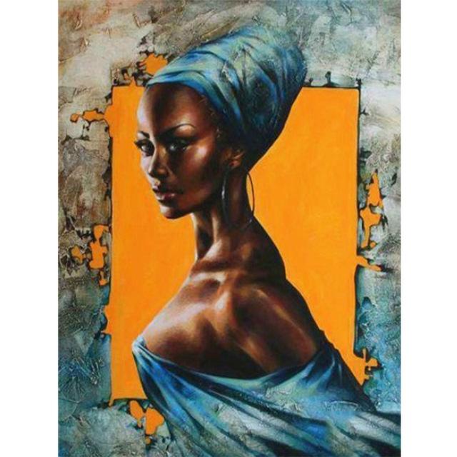 5D-Diamant-Stickerei, Porträt, Diy-Diamant-Gemälde, südafrikanisches Mädchen, komplett, rund, quadratisch, Diamant, Heimdekoration, Strass-Bild