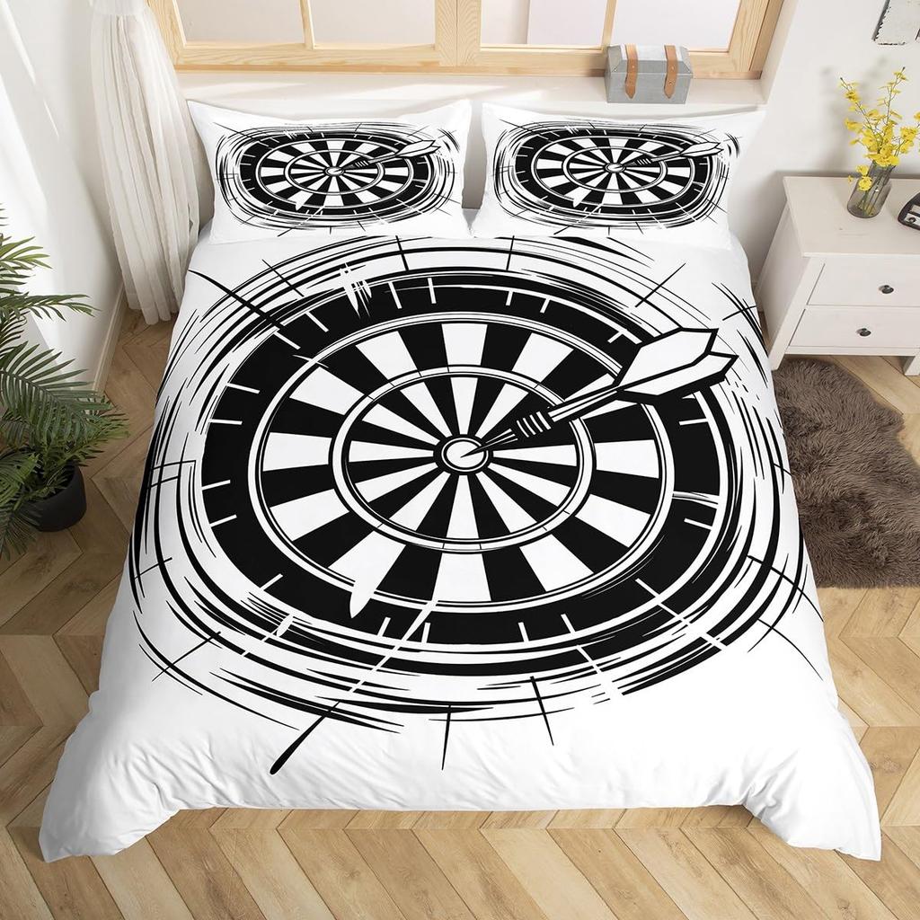 Geometry Duvet Cover Set Simple Circles Grid Pattern Comforter Cover Microfiber Geometric Shape Bedding Set for Boys Adult Gift