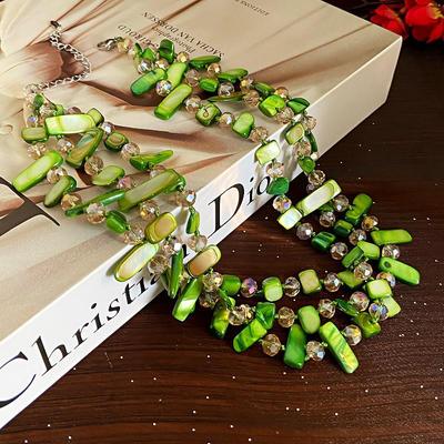 Übertreibene böhmische Kristallperlenkette - Damen dreilagige Choker