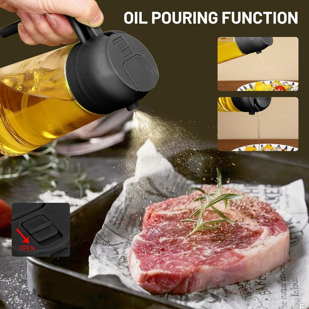 Spray Oil Sprayer Oil Cruet Bottle Kitchen Oils Spray Dispenser Seasoning Accessories Nebulizing Mist Filling Cooking Dual Use