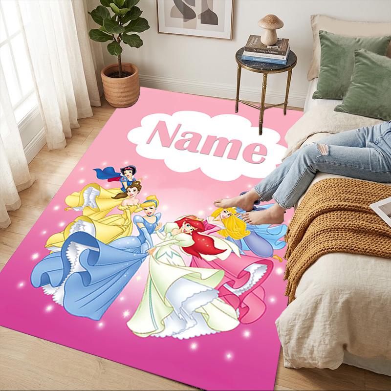 Personalized Name Princess Dreams Living Room Non-Slip Area Rug Soft Carpet for Bedroom Kids Playroom Sofa,Office Home Decor Doormat