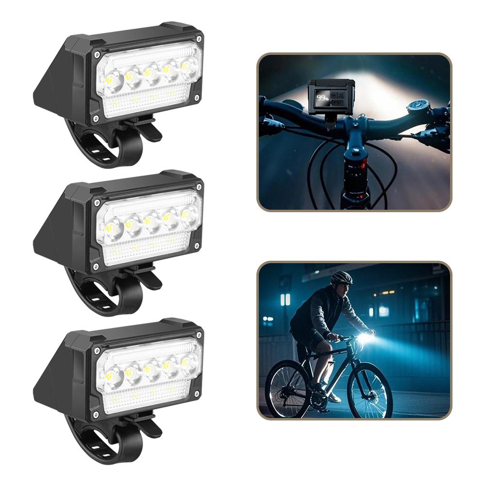 Bicycle Front Light Super Bright Bicycle Light Rechargeable Bicycle Head Light 5 Level Dimmable Bike Safety Lamp for Emergency