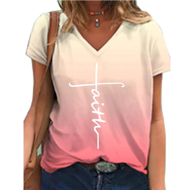 Damskie modne koszulki Letnie koszulki z krótkim rękawem Casual Topy z literami High Street Tee S-8XL Odzież damska Luźna koszulka