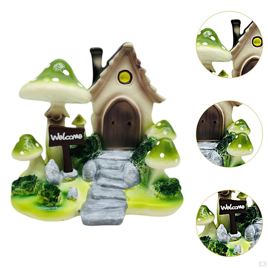 Cartoon House Decoration Collectible Sculpture for Office and Living Space