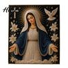 Spiritual Wall Art Faith Pearl Painting Kit Virgin Mary DIY Faux Religious Handmade Devotional Artwork Craft Set Home for Christian Prayer