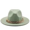Winter Men's Woolen Jazz Hat New Large Eave Hat Fashionable Flat Brimmed Top Hat
