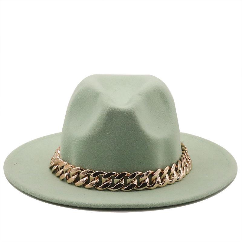 Winter Men's Woolen Jazz Hat New Large Eave Hat Fashionable Flat Brimmed Top Hat