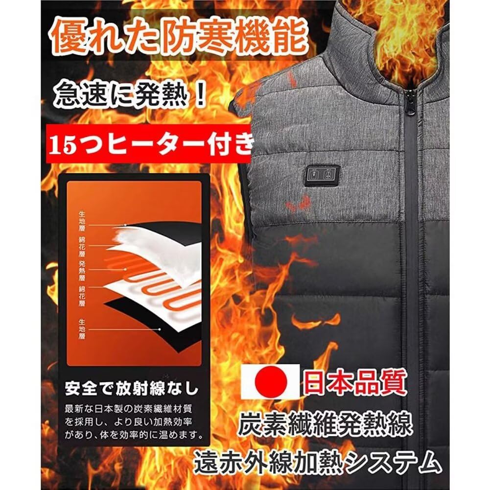 Stock Clearance Places of Heat Generation Electric Heating Heater Independent Front and Rear Temperature Sleeveless Jacket for Cold Quick for Outdoor