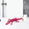 3D Printed Skeleton Crocodile Figurine Movable Joints Bone Crocodile Figure Articulated Animal Model Toy Home Office Desktop Decoration Ornament