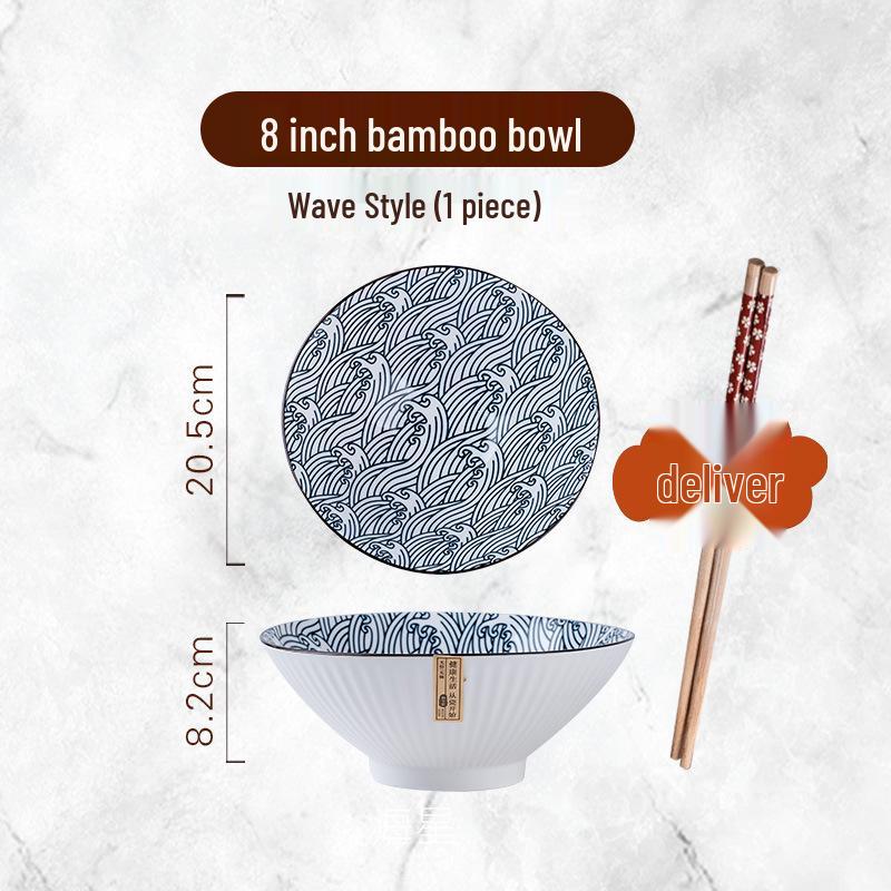 Japanische minimalistische konische Keramikschüssel für Salate und Nudeln