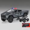 1/24 Tesla Police Cybertruck Off Road Alloy Metal Diecast Model Car Outdoor Collections Classic Trendy Toy Decorations Valentine Kids