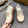 Soft sole Harajuku big head shoes women's summer 2025 new lace breathable fisherman shoes thick sole muffin sole single shoes