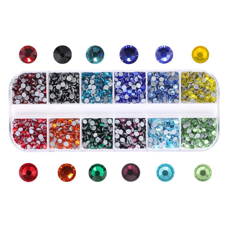 12 Bölmeli Cam Taklidi Avusturya Sıcak Elmas Kutusu Pens Nokta Matkap Kalemi Seti Kendin Yap Yapay Elmas Giyim Aksesuarları