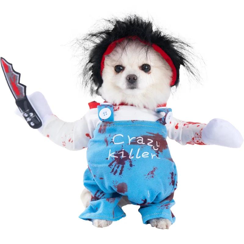 Costume Divertente Creativo per Cani e Gatti di Piccola Taglia per Halloween Giacca per Cani Piccoli Vestito per Gatti Teddy Abbigliamento per Cani a Tema Halloween per Cani Piccoli
