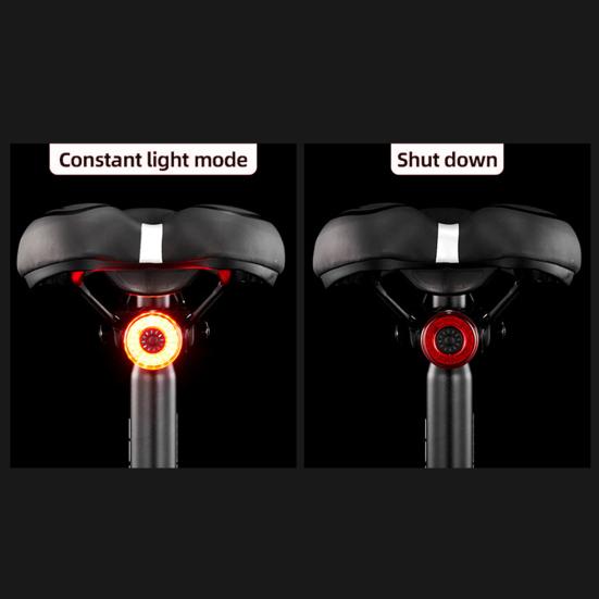 Bicycle Taillight Super Bright Waterproof Non-glaring Multiple Lighting Modes Rechargeable Aluminum Alloy Smart Automatic Brake Detection Bike Rear