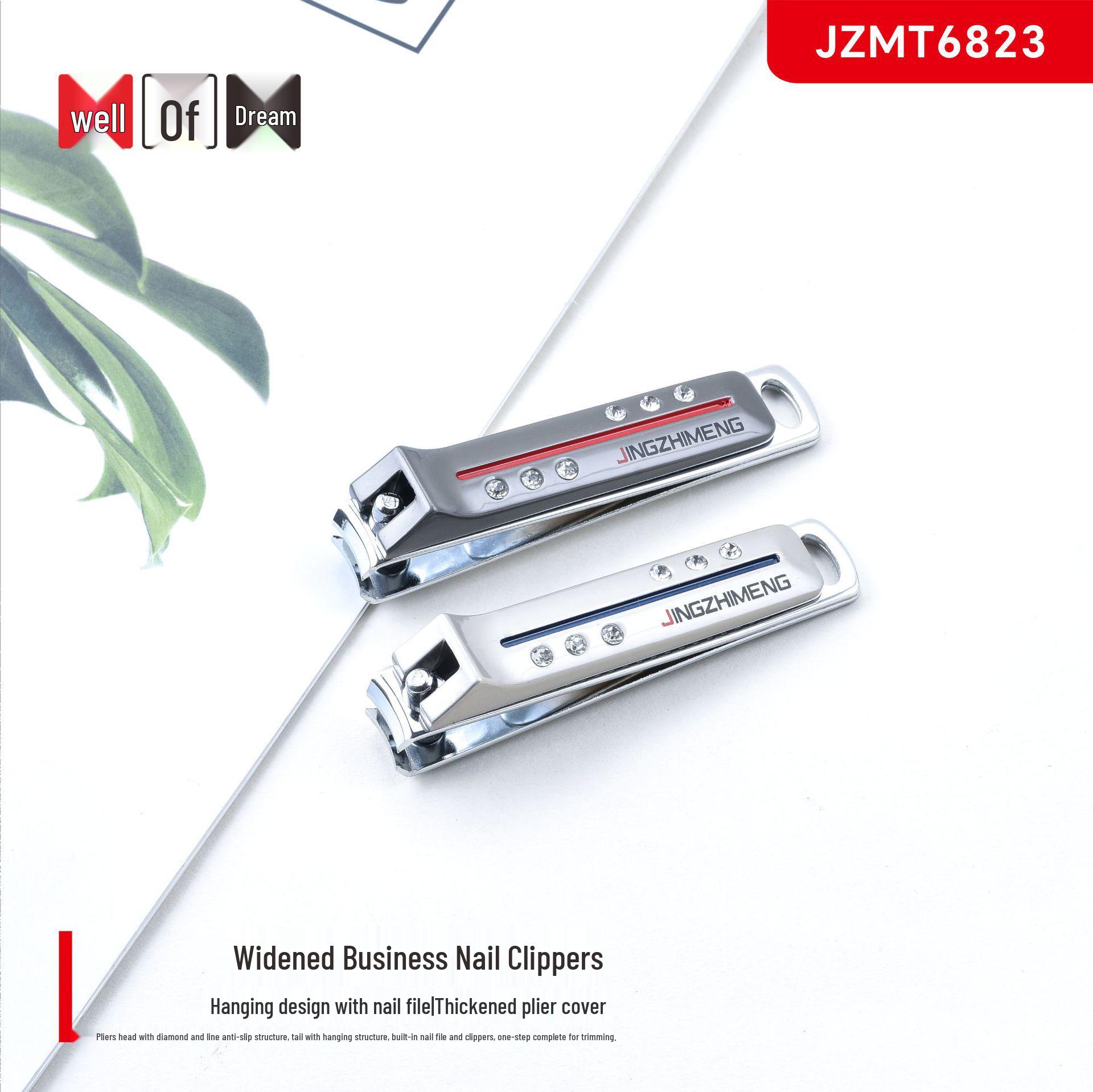 Jingzhi Meng Nail Clippers Set: Portable, Wide-Edged Manicure Tools & Scissors for Household and Business Use No
