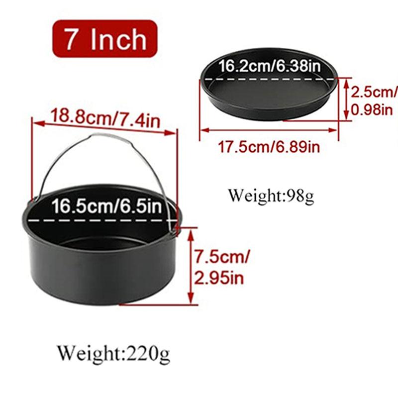 Non Stick Pizza Pan Set for Air Fryer and Oven Cooking Round Cake Baking Pan for Desserts Pizza and More Kitchen Bakeware