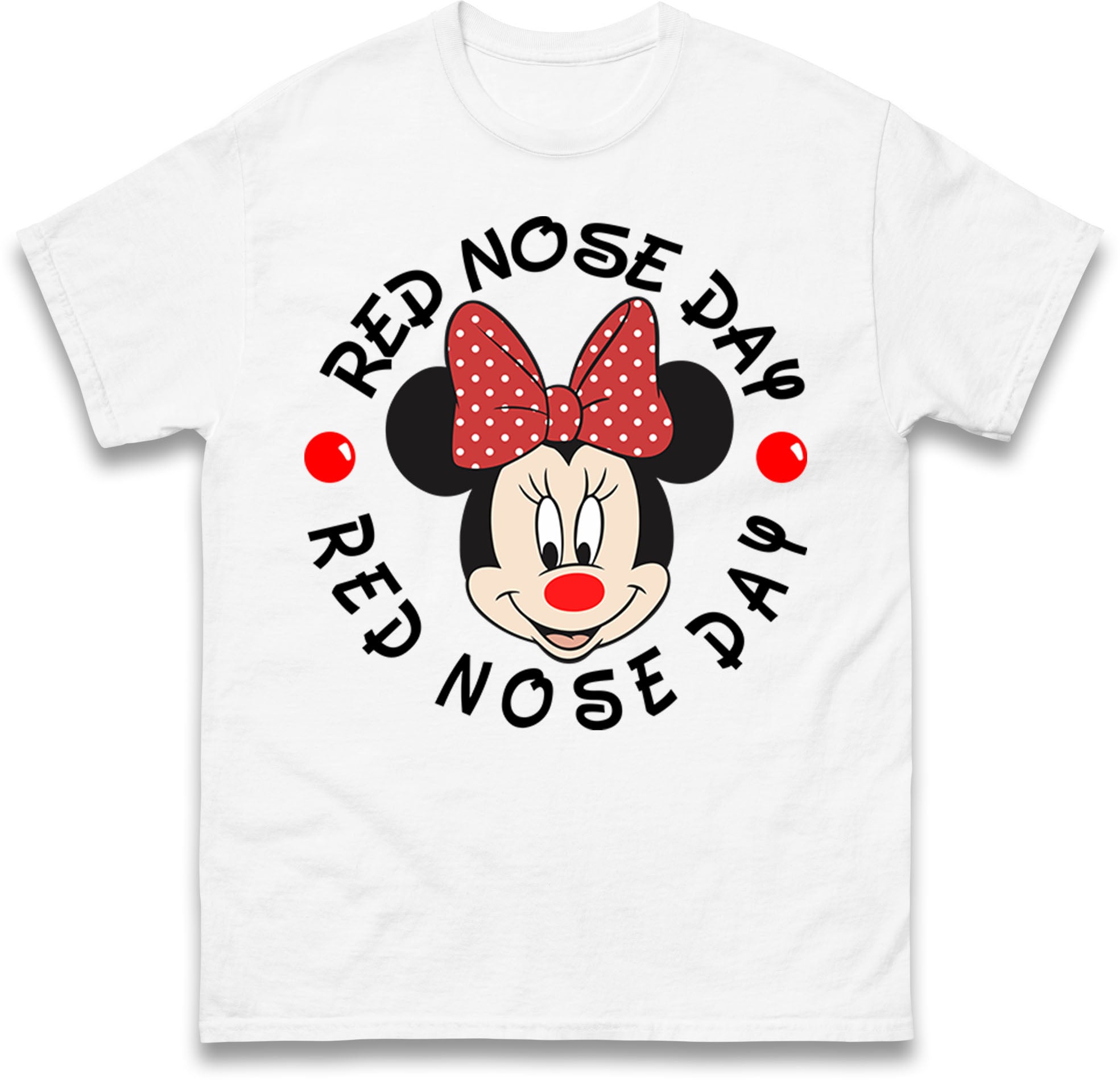 Minnie Mouse Face Red Nose Day kids T Shirt 120