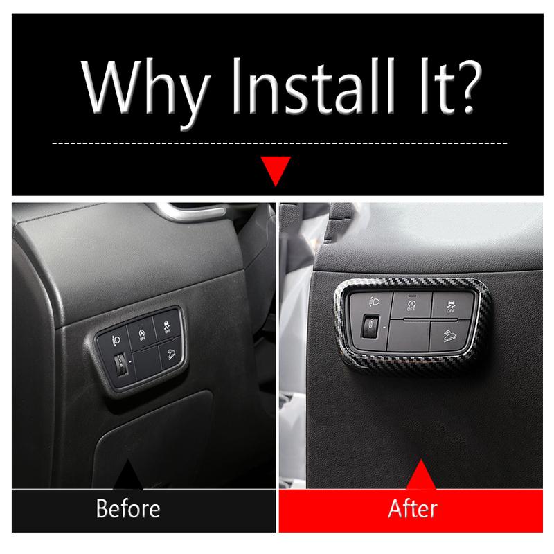 ABS Car Head Light Lamp Headlight Adjustment Button Cover Trim Carbon Fiber Accessories For Hyundai Tucson NX4